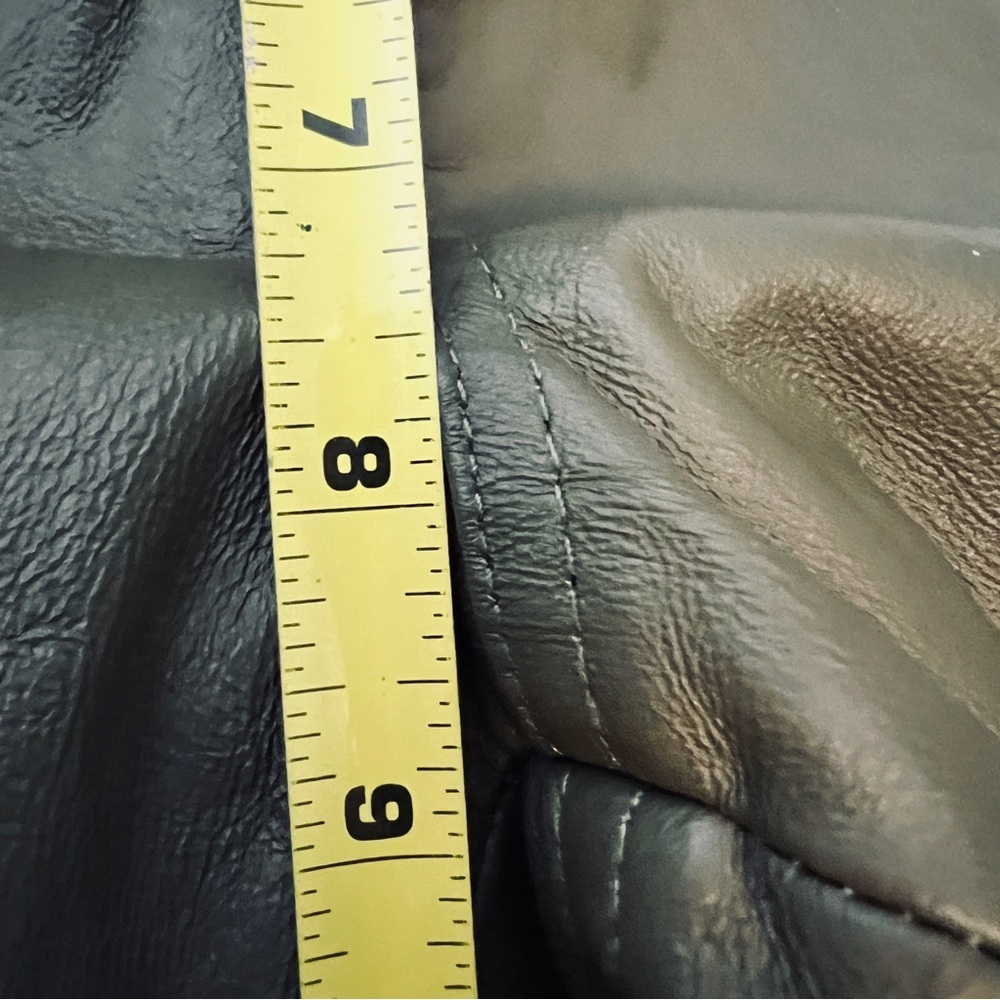 Metrostyle Vintage Dark Green Leather Pants -Mid Rise Bootcut Size 10P - Picture 13 of 15